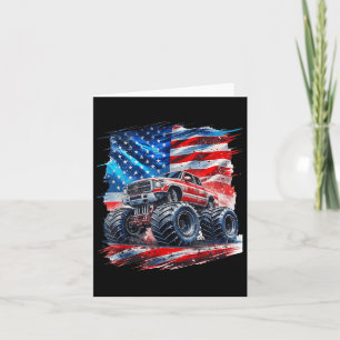 4th Of July Monster Truck American Flag Usa Boys K Card