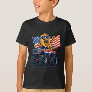 4th Of July Monster Truck Hot Dog American Flag Me T-Shirt
