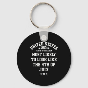4th of july most likely to family matching 250th keychain