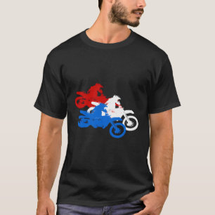 4Th Of July Motocross American Flag Dirt Bike Red  T-Shirt