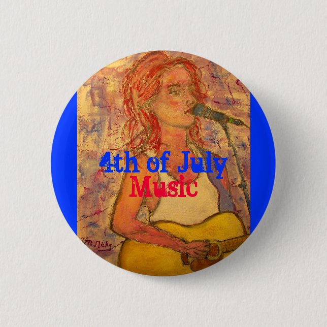 4th of July Music 2 Inch Round Button (Front)