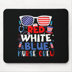 4th Of July Nurse Crew Fireworks Patriotic Nurse  Mouse Pad