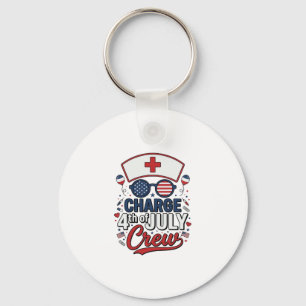 4th of July Nurse Crew Patriotic Medical Shirt Des Keychain