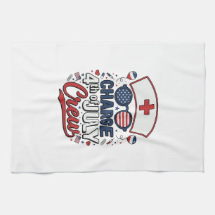 4th of July Nurse Crew Patriotic Medical Shirt Des Kitchen Towel