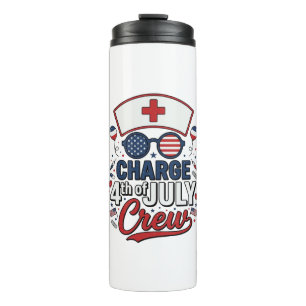 4th of July Nurse Crew Patriotic Medical Shirt Des Thermal Tumbler