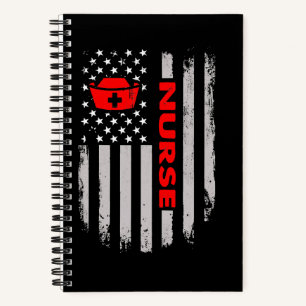 4th Of July  Nurse Usa Flag Notebook