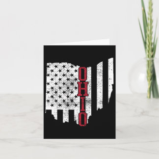 4th Of July Ohio Usa Us Flag States Vintage  Card
