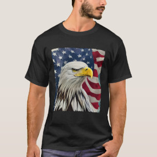 4th of July Painting Bald Eagle American Flag USA T-Shirt