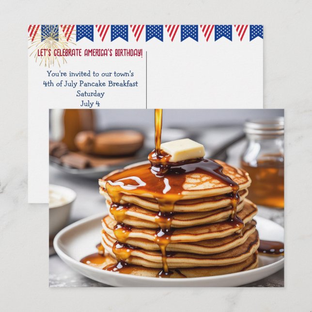 4th of July Pancake Breakfast Postcard (Front/Back)