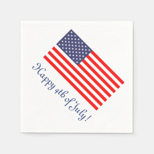 4th of July paper napkins with American flag