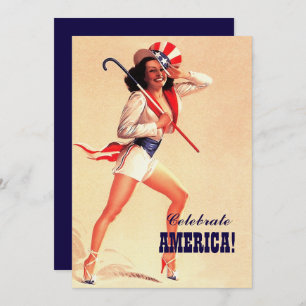 4th of July Party   Event Retro Pin-Up  Invitation