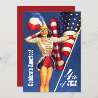 4th of July Party | Event Retro Pin-Up Invitation