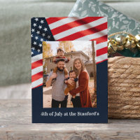 4th of July Party Family Photo on American Flag