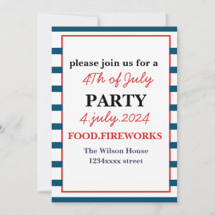 4th Of July Party happy independence day Invitation
