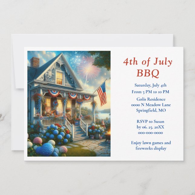 4th of July Party  Invitation (Front)