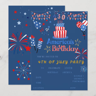4th of July Party Invitation – America’s 250th Bir