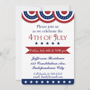 4th of July party invitation customizable