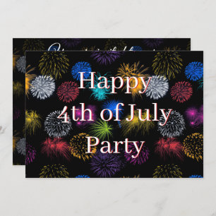 4th of July party invitation fireworks
