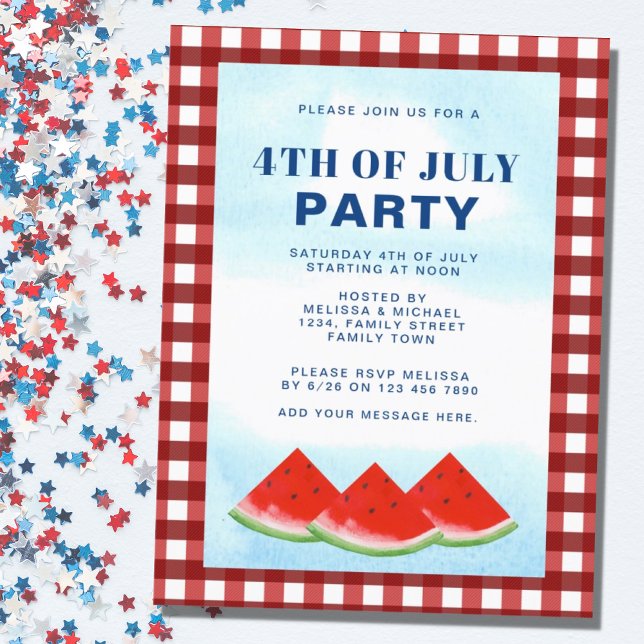 4th Of July Party Invitation Postcard (Creator Uploaded)