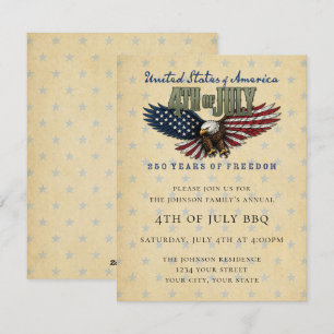 4th of July Party Invitation USA 250 Years