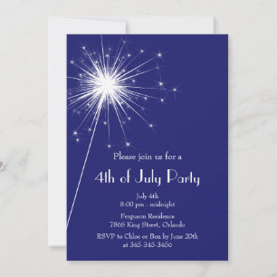 4th of July Party Invitation with Sparklers