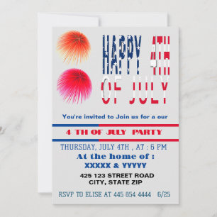 ‎4th of July party invitations‎ Invitation