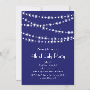 4th of July Party Lights Invitation