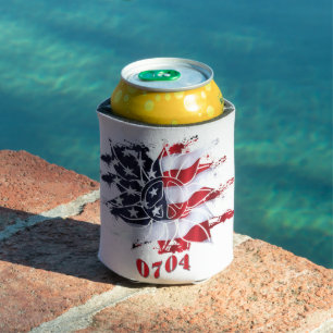 4th of July Party Peace Flower Can Cooler