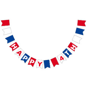 4th of July Party Red White And Blue Patriotic Bunting Flags