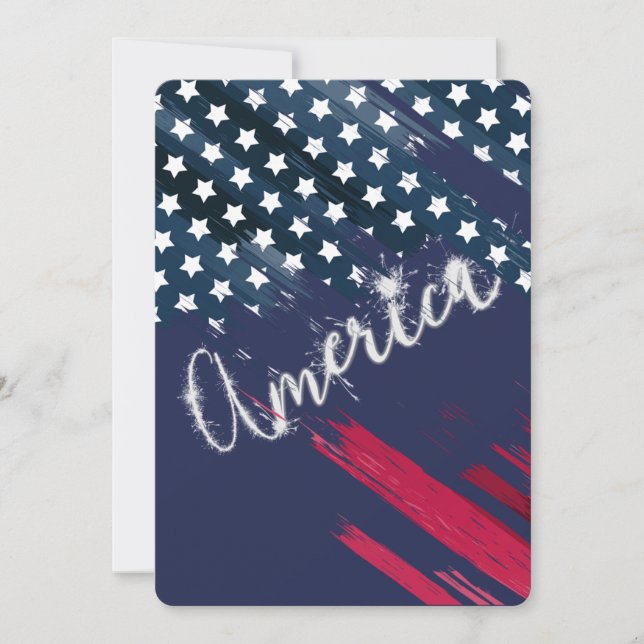 4th of July Party Sparkler Flag Invitation (Front)