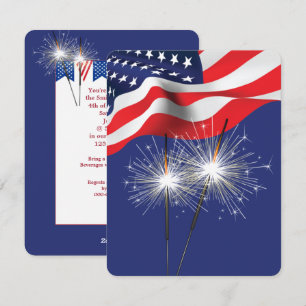 4th of July Party Sparklers Holiday Card