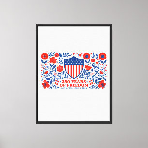 4th of July Patriotic 250th Anniversary 250 Years Canvas Print