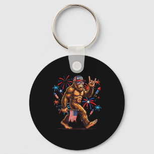 4th of july patriotic american bigfoot sasquatch keychain