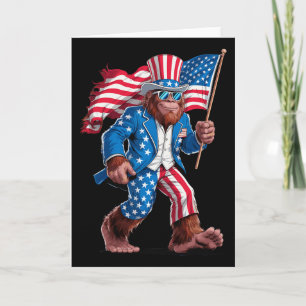 4th Of July Patriotic American Bigfoot Sasquatch U Card