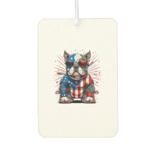 4th of July Patriotic American Bully Dog US Flag  Air Freshener