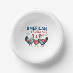 4th of July Patriotic American Chicken-62987 Paper Plate