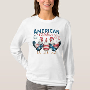 4th of July Patriotic American Chicken-62987 T-Shi T-Shirt