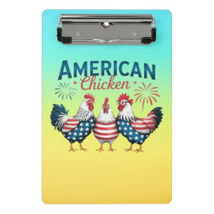 4th of July Patriotic American Chicken Design Mini Clipboard