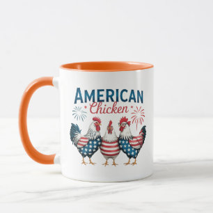 4th of July Patriotic American Chicken Design Mug