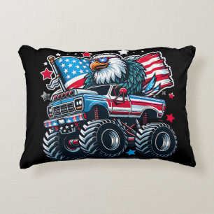 4th of July Patriotic American Flag Eagle USA Red Accent Pillow