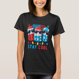 4th Of July Patriotic American Flag Ice Pop Popsic T-Shirt