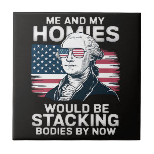 4th of july patriotic american tile