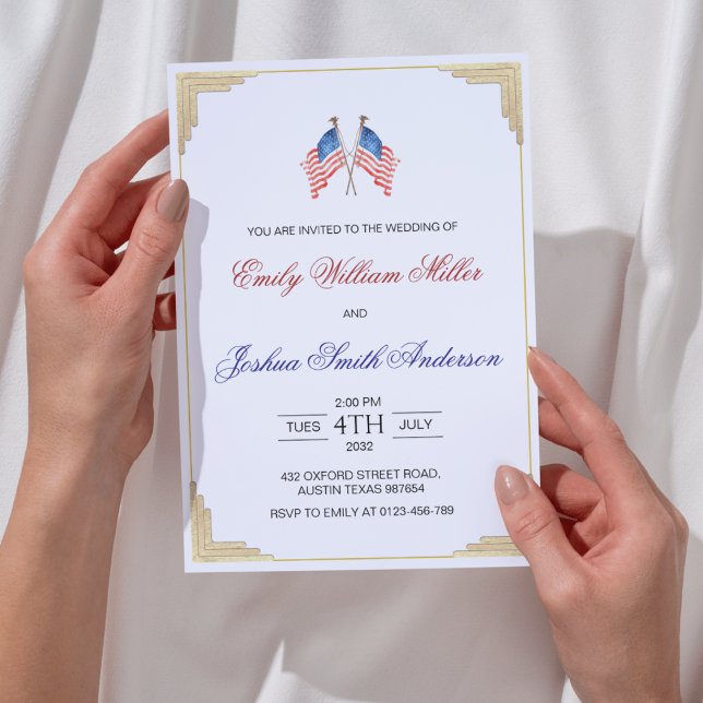 4th of July Patriotic American Wedding Invitation (Creator Uploaded)