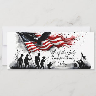 4th of July Patriotic Art with Flag & Soldiers