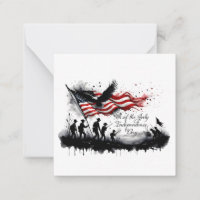 4th of July Patriotic Art with Flag & Soldiers