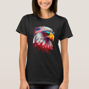 4th Of July Patriotic Bald Eagle Cool Sunglasses T-Shirt