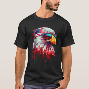 4th Of July Patriotic Bald Eagle Cool Sunglasses T-Shirt