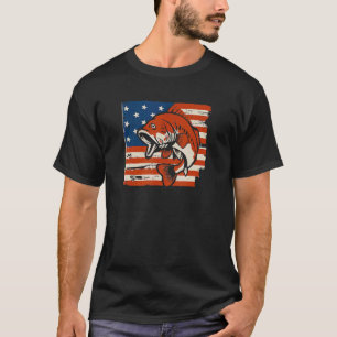 4th Of July Patriotic Bass Fishing American Flag T-Shirt