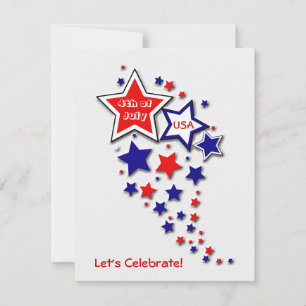 4th of July Patriotic BBQ Party Invitation