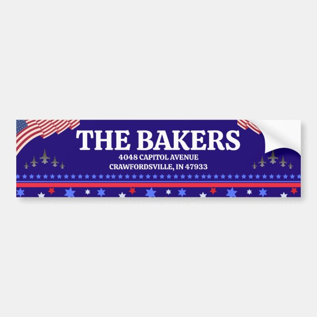 4th of July Patriotic Bumper Sticker (Front)